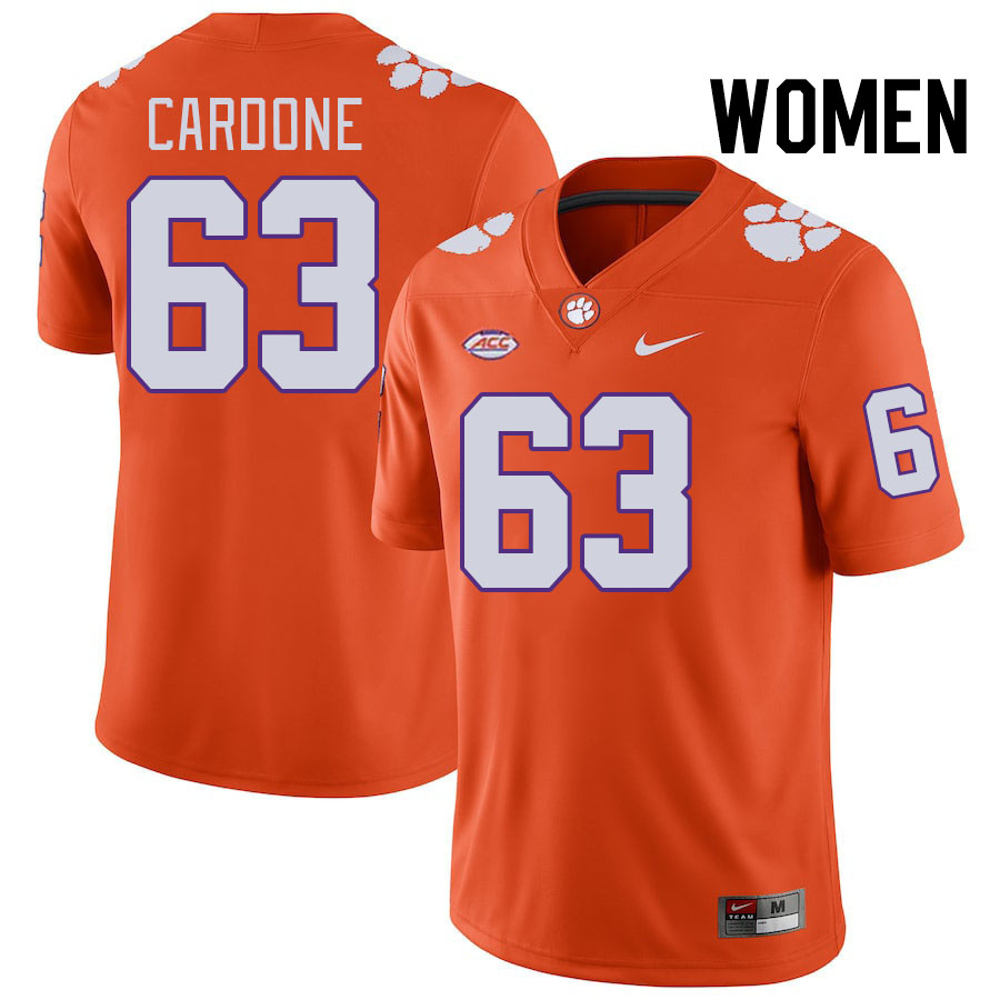 Women #63 Dominic Cardone Clemson Tigers College Football Jerseys Stitched-Orange